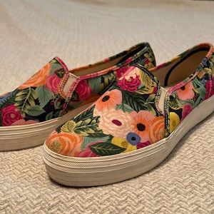 Keds x Rifle Paper Co. limited edition floral platform slip on keds